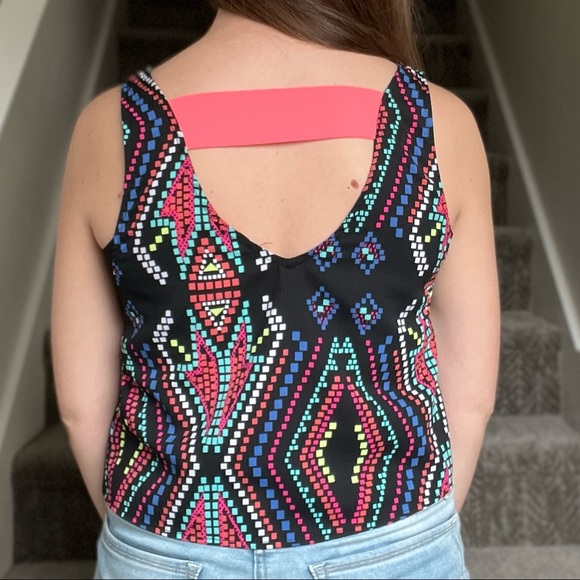 Xhilaration Geometric Aztec Cropped Tank - Picture 2 of 6